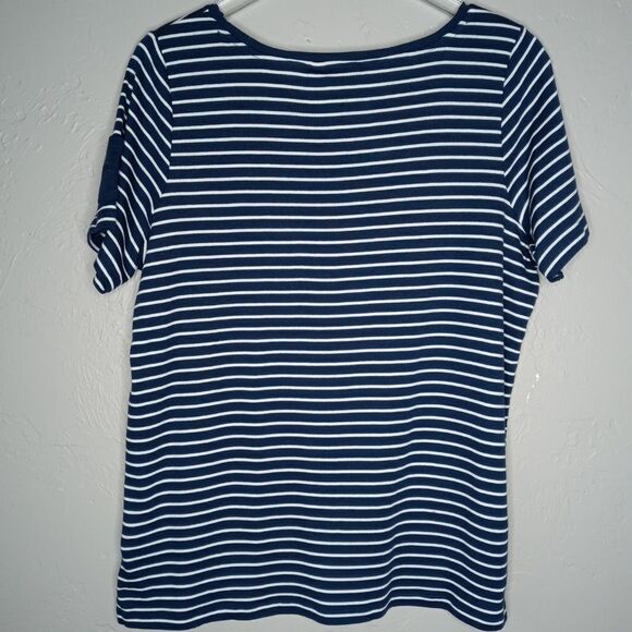 Lauren Ralph Lauren Blue/White Stripe Tee - Picture 6 of 7